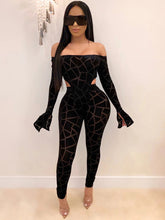 Two Pieces Print Off Shoulder Pants Sets